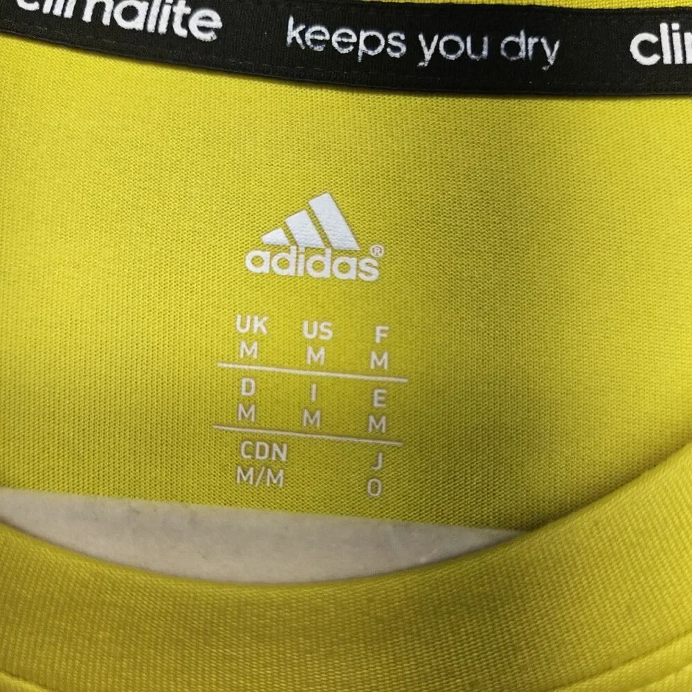 Adidas Climalite Mens Yellow Shirt Size Medium Athletic Sports Workout Running